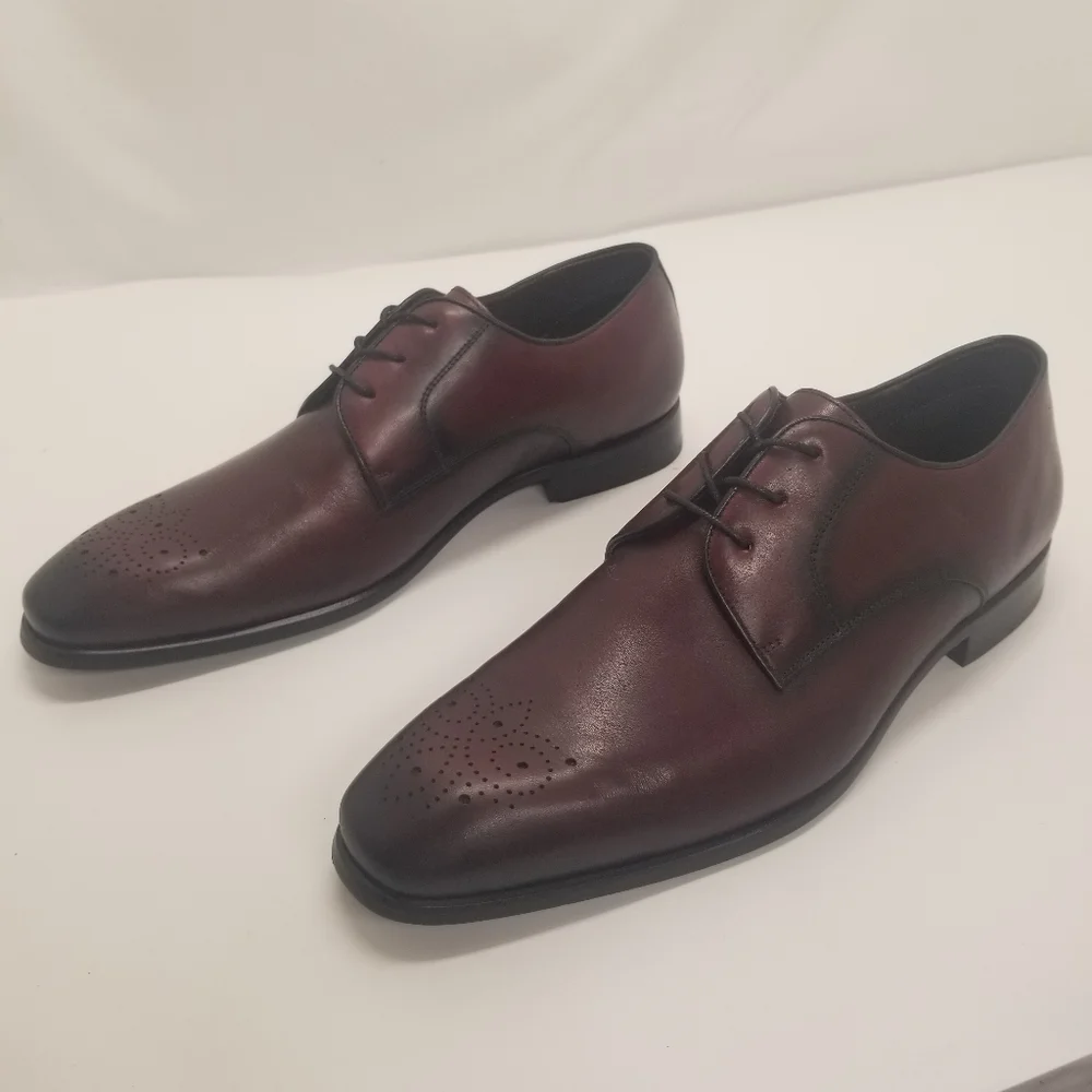 Joseph Abbound Locarno Mens Size 11D Red Wine Burgundy Leather Oxford Lace Up